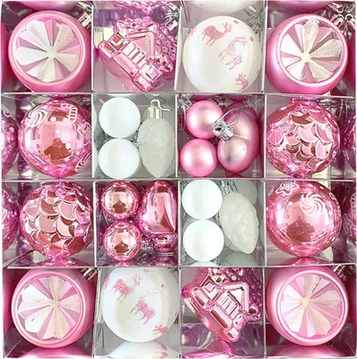 Produktbild von Weihnachtsschmuck-Set, bruchsichere Kunststoffkugeln, Schneeflocken, Sterne, Hängedekoration für Weihnachtsbaum, Weihnachtsdekoration, Zuhause, Party
