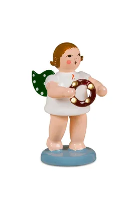 Produktbild von Weihnachtsfigur Engel und Schellenring Höhe 6,5cm NEU