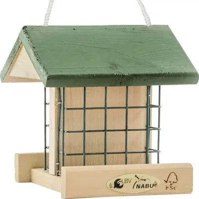 Produktbild von CJ Wildlife Futterhaus Pasadena grün/natur LxBxH: 18x19x19 cm