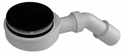 Duschablaufgarnitur 90 mm, extra flach 58 mm, matt schwarz