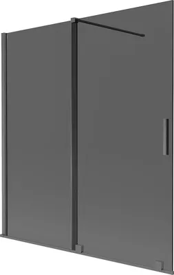 Produktbild von Mexen Velar Duschwand 2-flügelig verschiebbar 150 x 150 cm, grafit, gebürstetes Gun Gray - 896-150-000-41-66