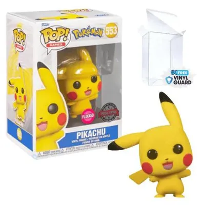 Produktbild von Funko Pop! Pokemon - Pikachu Waving #553 Flocked Exclusive Special Edition