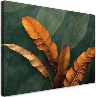 Produktbild von Leinwandbild Tropische Blätter Botanik Natur 90x60 Feeby Grün bild für die wand bereit zum aufhängen
