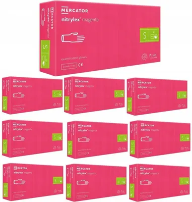 Zdjęcie produktu dla Rękawice Nitrylowe 100 szt. 7-S Nitrylex Magenta - 10 szt.