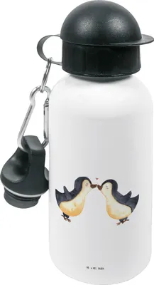 Produktbild von Mr. & Mrs. Panda Trinkflasche Pinguin Liebe - Weiß - Geschenk, Kita, Vertraut, Wasserflasche, Kindergarten, Paar, Liebesspruch, Love, Kinder, Pinguine, Freundin, Hochzeit