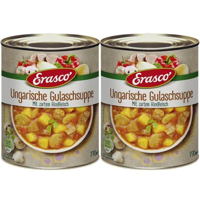 Zdjęcie produktu dla Erasco Węgierska zupa gulaszowa z wołowiną 770ml opakowanie 2 szt