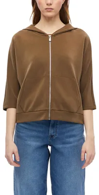 Produktbild von s.Oliver Damen Sweatjacke – Relaxed Fit, Scuba-Modalmix, verkürzt mit Kapuze und