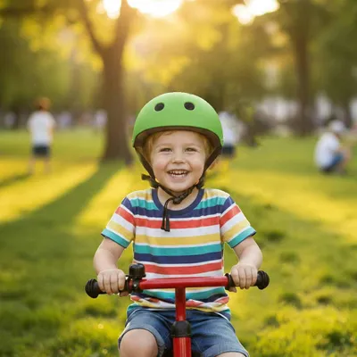 Obrázek produktu pro Dětská cyklistická helma Trike Fix, dětská, nastavitelná LED M 55-58cm, tmavě zelená