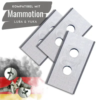 Produktbild von Genisys Ersatz Messer kompatibel mit MAMMOTION LUBA und kompatibel mit YUKA Mähroboter Klingen - Doppel-Loch - LongLife - bruchsicher [DIN EN 50636 ], Stück:8