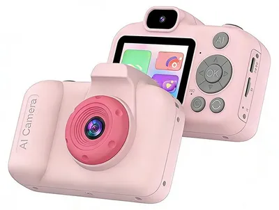 Produktbild von ZELURXX AI Kinderkamera, Objekterkennung, Sprachbild Funktion, Lern- und Spielkamera, ideales Geschenk für Kinder, fördert Kreativität und Lernen, Rosa