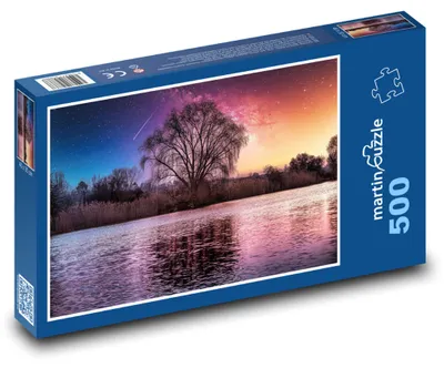 Zdjęcie produktu dla Puzzle 500 Rzeka pod gwiaździstym niebem - martinpuzzle