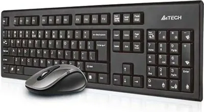 Produktbild von A4Tech 7100N desktop keyboard Mouse included RF Wireless QWERTY English Black
