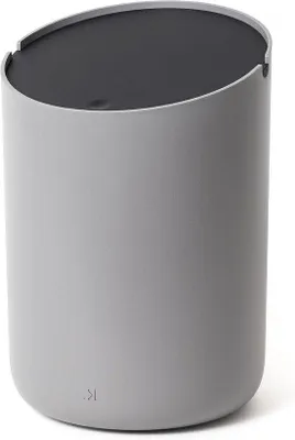 Image de Petite poubelle de 15 litres, gris foncé/noir, antidérapante, pour la salle de bains, la cuisine et le bureau