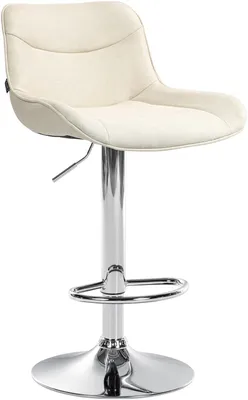 Produktbild von CLP Barhocker Vonore Stoff Höhenverstellbar Und 360 Grad Drehbar creme Gestell Farbe chrom