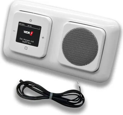 Produktbild von Busch Jäger DAB+ Unterputz Radio Set 8215U-101 inkl. Lautsprecher im 2 fach Rahmen in REFLEX SI Alpinweiß inkl. 0,9m EBROM Wurfantenne 8215U - 8215 U - 8215 U-101