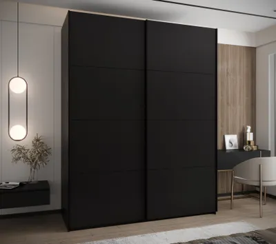 Produktbild von Zweitüriger Kleiderschrank SAMARA 1 - 190 cm, schwarz / schwarz