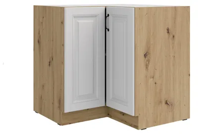 Produktbild von Eckunterschrank 90x90 cm Stilo Weiß Eiche Artisan Küchenzeile Küchenblock Küche