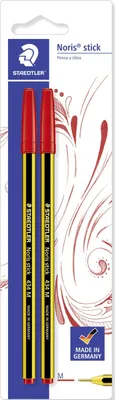 Zdjęcie produktu dla Staedtler Noris stick 434, Długopis, Czerwony, 2 szt., Średni