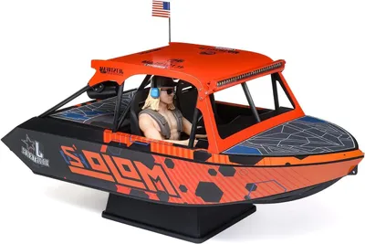 Productafbeelding van RC Straalboot - Jetboot Modelboot - Vaarsensatie Beleven - Krachtig Straalpomp Systeem - 81 cm - Oranje