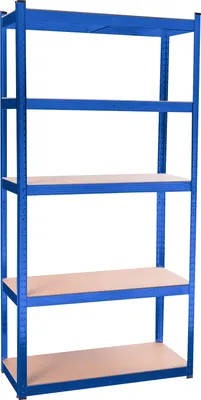 Produktbild von Aga Steckregal, Werkstattregal,Schwerlastregal, Lagerregal, Metallregal 180x90x40 cm, 5 Böden, raglast gesamt 375 kg Blau