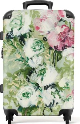 Produktbild von NoBoringSuitcases.com® Großer Koffer - Pflanzen - Blumen - Grün - Natur - Kombinationsschloss TSA - Hartschalen Trolley 4 Rollen - 72 liter - Reisekoffer - 66 cmKoffer Mittelgroß 67x43x25 cm, 72L,