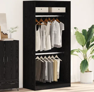 Produktbild von Möbel Schwarzer Eichenkleiderschrank - 100x50x200 cm - Kleiderschränke 3345115