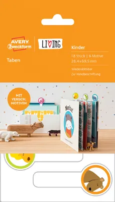 Produktbild von AVERY Zweckform LIVING Lesezeichen Etiketten 28,4 x 69,5 mm weiß 18 Etiketten