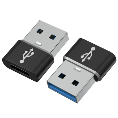 Produktbild von USB 2.0-zu-USB-C-Adapter, kompatibel mit Netzladegerät/Computer usw. zu USB C Samsung/Xiaomi/Huawei usw. [2er-Set] Phonillico®