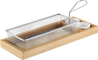 Produktbild von WESTMARK Servierkörbchen mit Bambus-Tray + Schälchen Tapas +Friends 4teilig 1 Stck. 107569 (EKB)