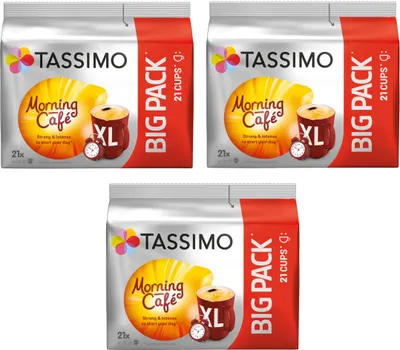 Produktbild von TASSIMO Kapseln T-Discs Morning Café XL Big Packs intensiv 3x 21 Kaffeekapseln