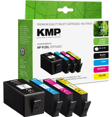 Immagine prodotto di KMP Printtechnik AG 1765,4005 KMP Patrone HP HP912XL 3YP34AE BK/C/M/Y Multipack remanufactured