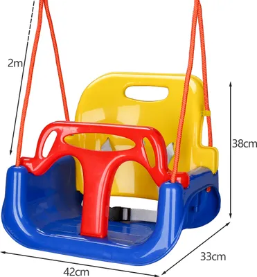 Produktbild von Aopunly kinderschaukel 3in1 Babysitz verstellbar und mit wachsend Schaukelsitz Gartenschaukel mit Rückenlehne und Anschnallgurt