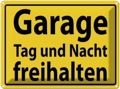 Produktbild von vianmo Blechschild 30x40 cm Garage Tag und Nacht freihalten Warnschild Hinweisschild Sicherheit Vorsicht