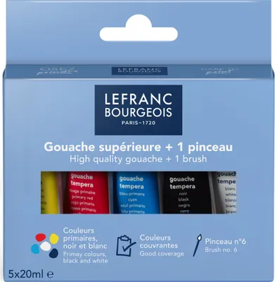 Produktbild von LEFRANC BOURGEOIS Gouachefarbe 5 x 20 ml Etui