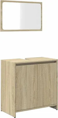 Zdjęcie produktu dla vidaXL 2-częściowy zestaw mebli łazienkowych materiał drewnopochodny dąb sonoma