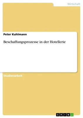 Produktbild von Beschaffungsprozesse in der Hotellerie