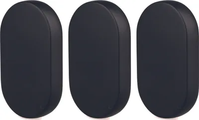 Produktbild von Natural Goods Berlin Möbelgriffe rund OVAL, 16mm Lochabstand, Schrankknöpfe passend für 15-22mm Türstärken, Griffe für Küchenschränke, Kommoden, Sideboard etc., Schwarz, 3 Stück