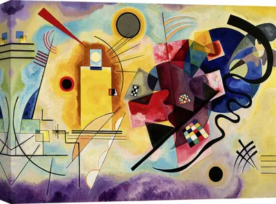 Produktbild von Kunstdruck auf Leinwand – Wassily Kandinsky, Yellow, Red & Blue – 80 x 60 cm
