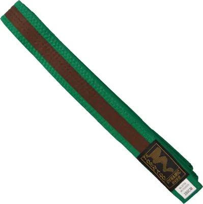 Produktbild von TEKKA BUDO Kampfsport Gürtel mit Mittelstreifen grün-braun 300 cm 2-farbig - Budogürtel, Karate, Judo, Taekwondo, Ju-Jutsu