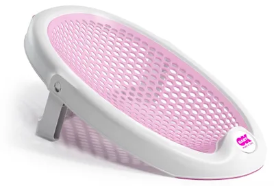Produktbild von OKBABY Jelly Baby-Badehilfe - Rutschfeste Unterseite, anatomischer Sitz aus weichem, perforiertem Gummi - faltbar zur einfachen Aufbewahrung, für Badewannen - für geborene 0-8 Monaten (8kg) - Rosa