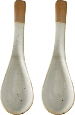 Produktbild von Japanischer Löffel Keramik Suppenlöffel Löffel Reislöffel Ramenlöffel Asiatischer Servicelöffel Retro Mehrzweckgeschirr Party Familienrestaurant 2 Stück