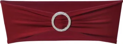 Zdjęcie produktu dla vidaXL 25x kokardki na krzesła z elastycznej wstążki + diamentowa klamra Bordeaux