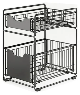 Produktbild von 2-Etagen Teleskop Küchenregal – Platzsparend & Stabil, Einfach zu Montieren, Praktische Aufbewahrung für Küche & Bad, 44×28×37 cm