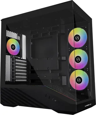 Image de Lian Li Vector V100, Midi Tower, PC, Noir, Transparent, ATX, EATX, Micro ATX, Mini-ITX, Plastique, Acier, Verre trempé, Lecture