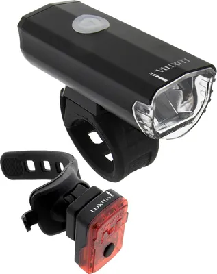 Produktbild von LUXTRA Fahrradlampen Set 30 Lux "COMPACT" Set mit Front und Rücklicht wasseresistent StVZO kompatibel