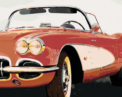 Immagine prodotto di Zuty - Dipingere con i numeri - AUTO ROSSA DA VICINO, 40x50 cm, tela tesa su telaio