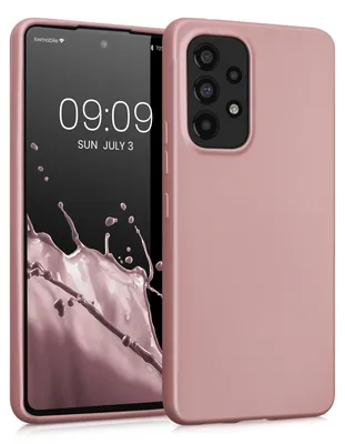 Produktbild von kwmobile Handyhülle für Samsung Galaxy A53 5G Hülle - Silikon Case metallisch schimmernd - Schutzhülle Cover - Metallic Rosegold