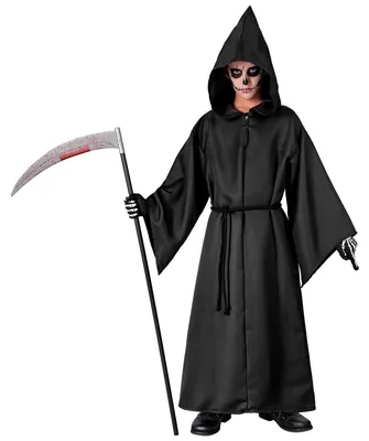Produktbild von Sensemann Robe schwarz mit Kapuze Halloween, Groesse:128