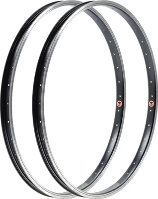 Produktbild von 2 Stück 26 Zoll Alu Fahrrad Felge Felgenring SET 36 Loch Grünert Fun 559x25 schwarz