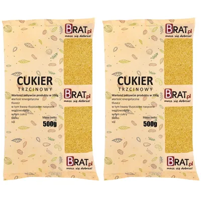 Zdjęcie produktu dla Cukier trzcinowy 1kg (2x500g)
